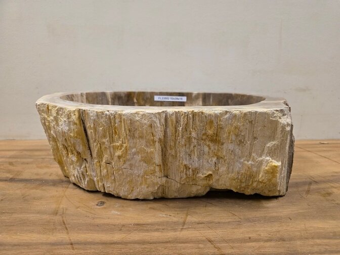Waskom van versteend hout -52x39x15cm - FL23552