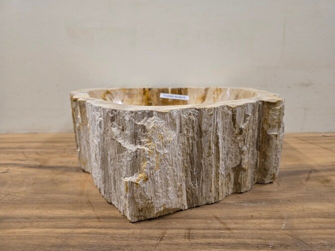 Waskom van versteend hout -50x45x16cm - FL23555