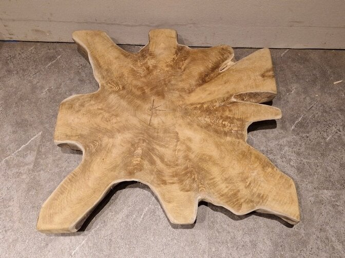 Teak Salontafelblad 75x75x6cm - RI25111-01