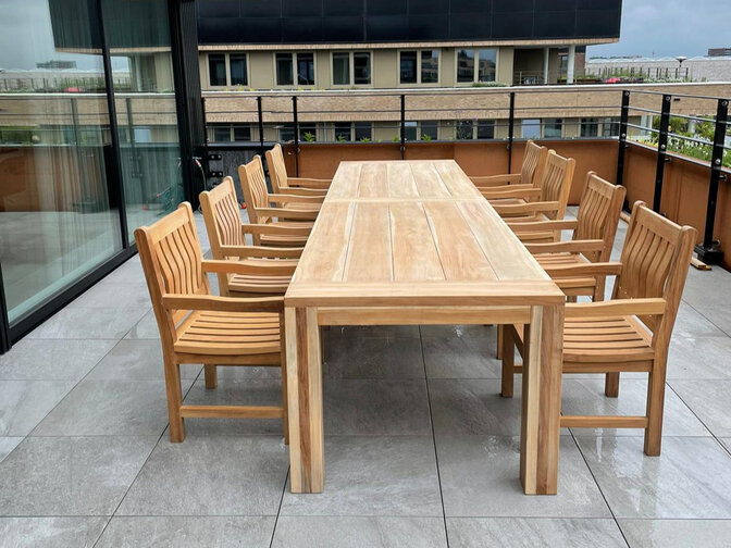 Teak houten tuintafel Napoli 400cm