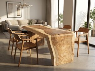 Boomstamtafel L met 1 vaste poot 65/70x185cm