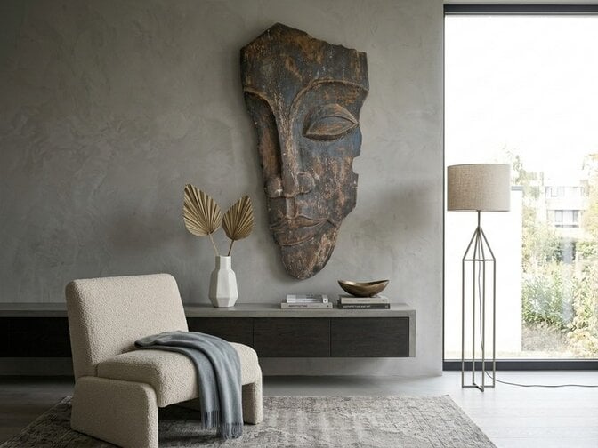 Muurdecoratie - Gezicht zwart - 60x120cm