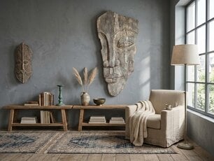 Muurdecoratie - Gezicht wit - 60x120cm