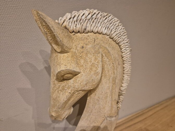 Creme paardenhoofd met schelpen - 45cm