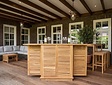 Teak bar recht inklapbaar