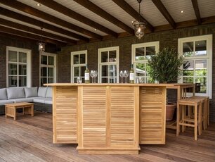 Teak bar recht inklapbaar