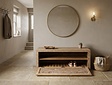 Teak schoenenkastje 130cm - White Wash
