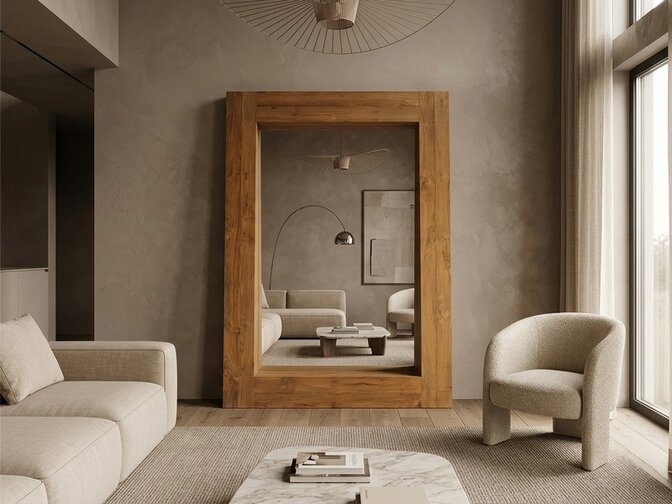 Staande Spiegel 140x200cm Naturel - Teak