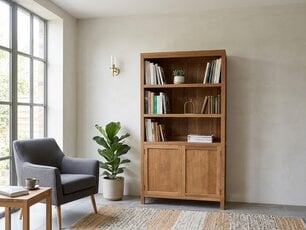 Teak boekenkast 115x40x215cm - Naturel