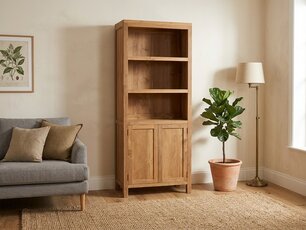 Teak boekenkast 85x40x215cm - Naturel