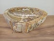Waskom van versteend hout - 52x34x15cm - FL23708