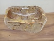 Waskom van versteend hout - 47x30x15cm - FL23709