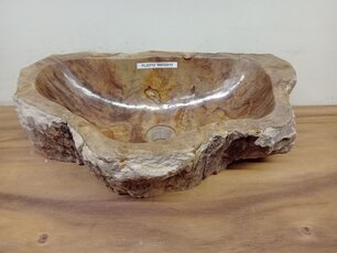 Waskom van versteend hout - 56x32x15cm - FL23712