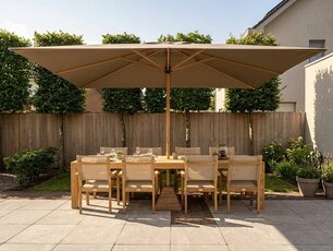 Teak parasol - 3x4 meter - Cartenza Zand
