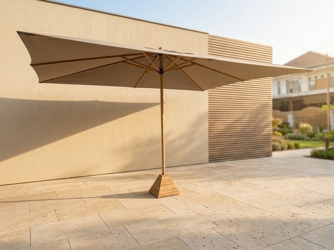 Teak parasol - 3x4 meter - Cartenza Zand