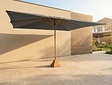 Teak parasol - 3x4 meter - Cartenza Grijs