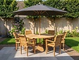 Teak parasol - 3 meter rond - Cartenza Grijs