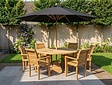 Teak parasol - 3 meter rond - Cartenza Zwart