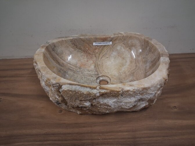 Onyx waskom - naturel - 58x38x15cm - FL23650