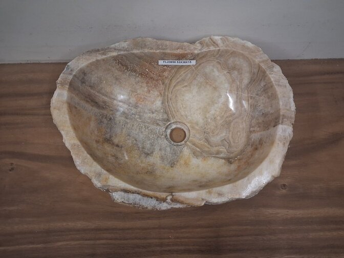 Onyx waskom - naturel - 58x38x15cm - FL23650