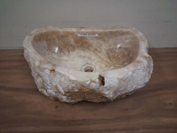 Onyx waskom - naturel - 52x33x15cm - FL23652