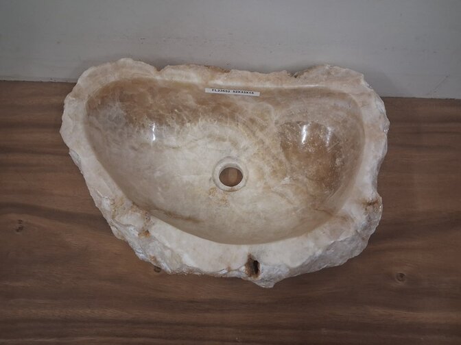Onyx waskom - naturel - 52x33x15cm - FL23652