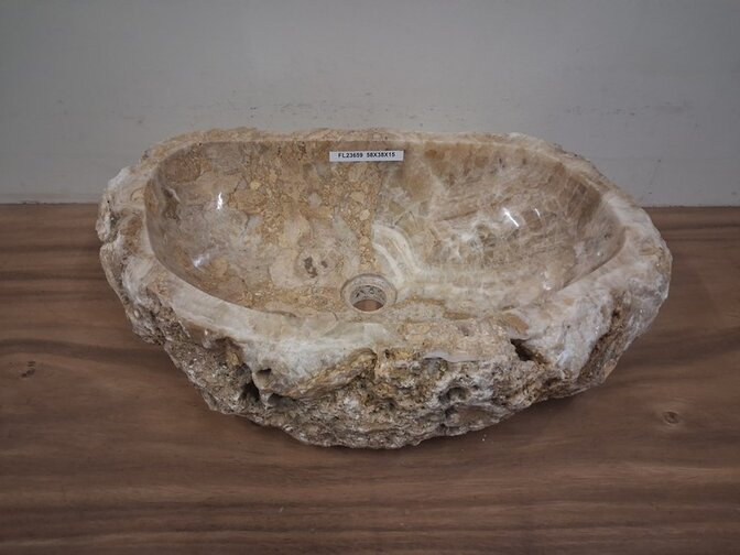 Onyx waskom - naturel - 58x38x15cm - FL23659
