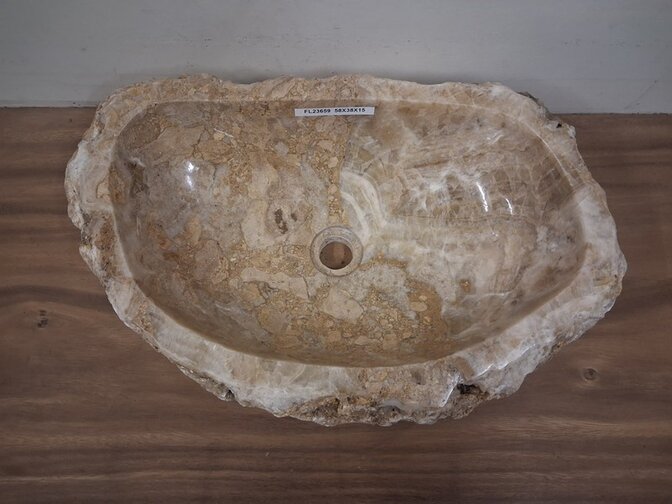 Onyx waskom - naturel - 58x38x15cm - FL23659