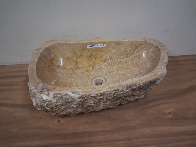 Onyx waskom - naturel - 58x34x15cm - FL23661