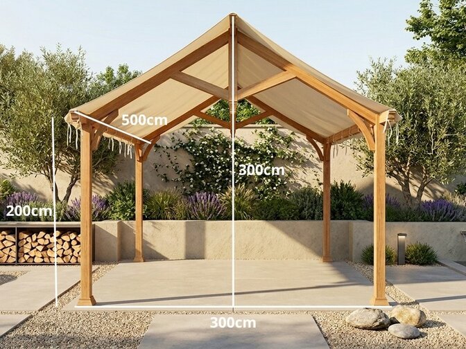 Luxe Teakhouten Partytent 300 x 500 cm