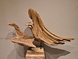Sculptuur op voet 100x70cm - Teak wortelhout