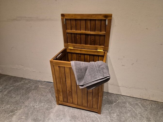 Teak wasmand - 45x32x50cm