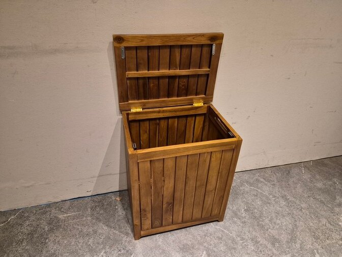 Teak wasmand - 45x32x50cm