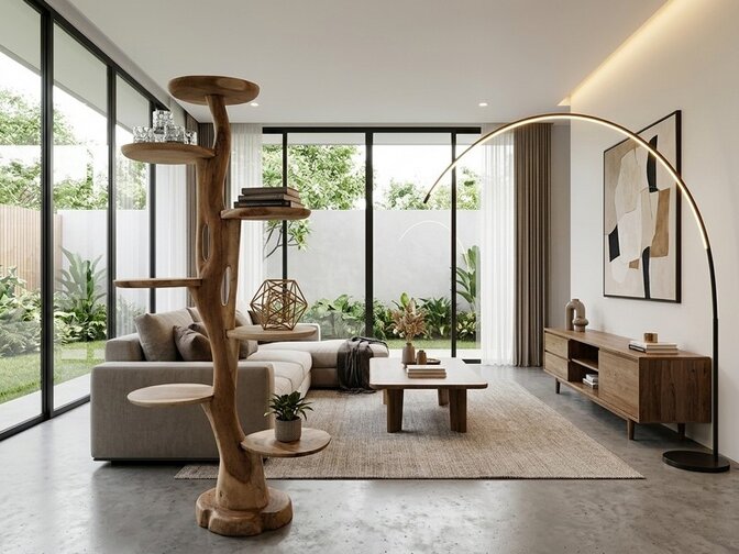 Etagere suarhout 200cm - Ovaal