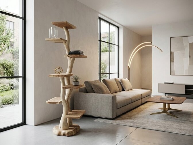 Kattenkrabpaal of Etagere suarhout 200cm