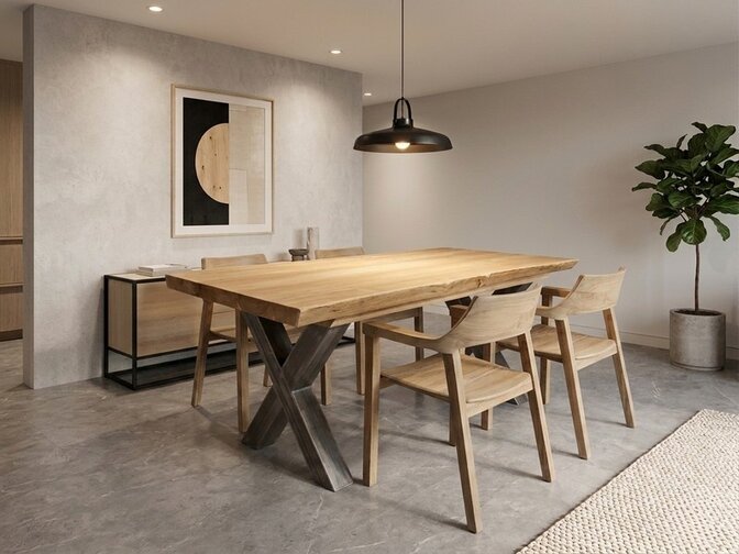 Teak boomstamtafelblad 80x160cm