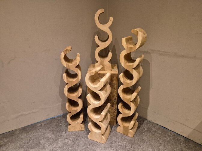 Houten wijnrek Merlot voor 3 flessen  - 55cm