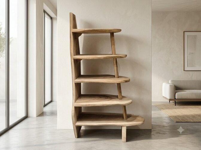 Boomstam boekenkast 110x40x190cm