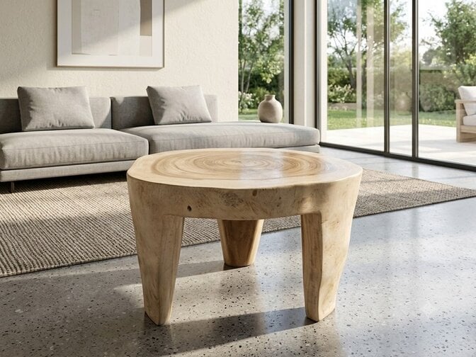 Salontafel 60x45cm op 3 massieve poten