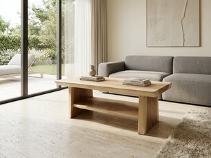Suar boomstam salontafel 60x120x50cm - met onderblad