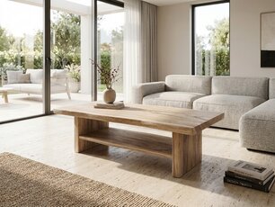 Suar boomstam salontafel 60x150x50cm - met onderblad