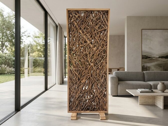 Roomdivider met takken - 80x200cm