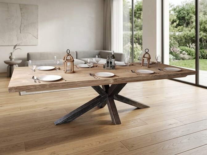 Teak boomstamtafel blad voor binnen 95x240cm