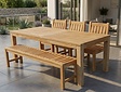 Teak tuinset tafel 215 + tuinbank + 3 stoelen