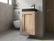 Toilet fontein compleet - White Wash teak
