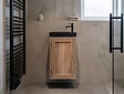 Toilet fontein compleet - White Wash teak