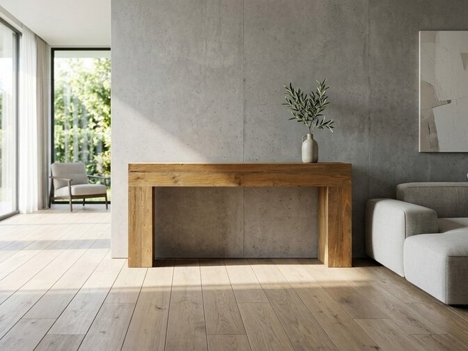 Gerecycled teak sidetable 180x32x80cm