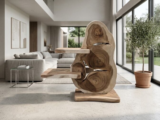 Grote Etagere - Suarhout - 120x120x35cm