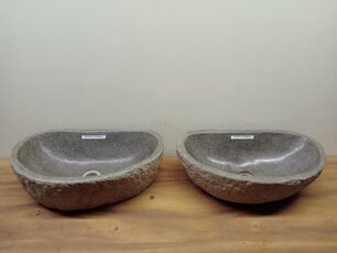 2 waskommen uit 1 steen - 51x30x15cm - FL23775