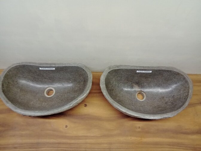 2 waskommen uit 1 steen - 51x30x15cm - FL23775